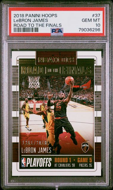 Lebron James 2018-19 Panini NBA Hoops SP Road To The Finals /2018 PSA 10 Cavs