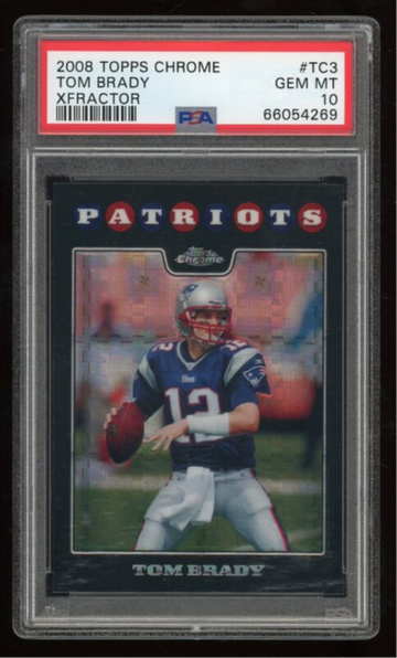 2008 TOPPS CHROME TOM BRADY XFRACTOR #TC3 PSA 10