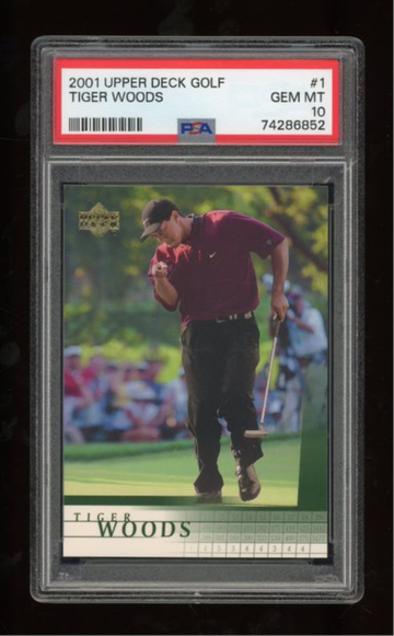 2001 UPPER DECK UD GOLF TIGER WOODS #1 PSA 10 ROOKIE RC