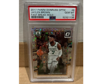 2017 Panini Donruss Optic Fast Break Holo Jaylen Brown #6 PSA 10 RC