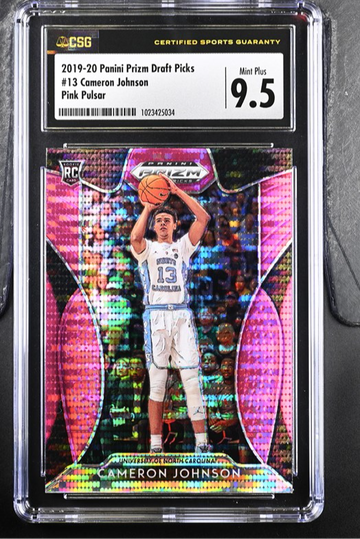 2019-20 Panini Prizm Draft Picks #13 Cameron Johnson Pink Pulsar CSG 9.5