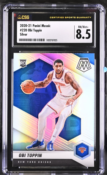 2020-21 Panini Mosaic #220 Obi Toppin Silver CSG 8.5