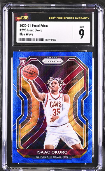 2020 Panini Prizm #298 Isaac Okoro Blue Wave CSG 9