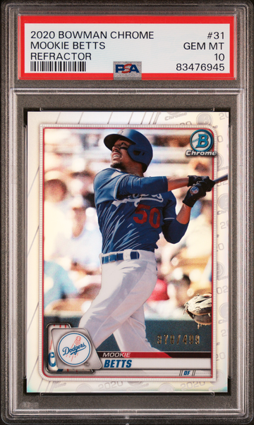 2020 Bowman Chrome Mookie Betts Refractor PSA 10 