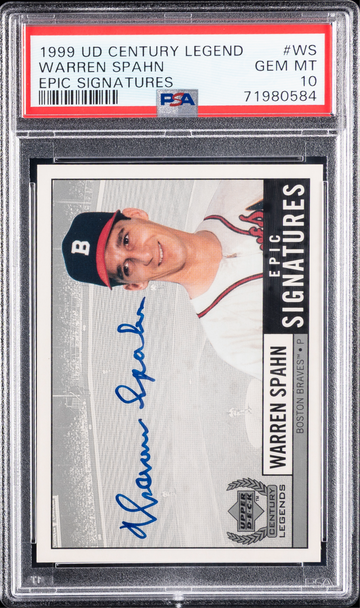 1999 UD Century Legen Warren Spahn Epic Sigantures