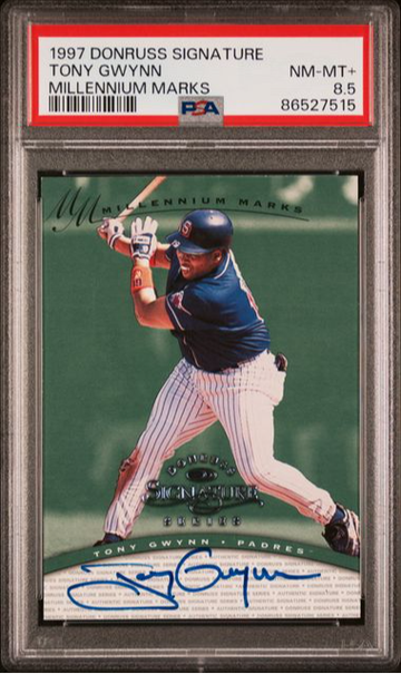 *Only 1 higher!! NEW GRADE 1997 Donruss Millennium Marks TONY GWYNN AUTO PSA 8.5