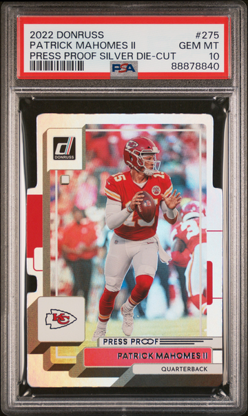 🔥POP only 8!! PSA 10 #/75 PATRICK MAHOMES 2022 Silver Press Proof Die Cut 