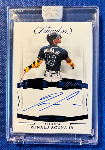 🔥💎*SEALED* 2022 Flawless Sapphire/15 RONALD ACUÑA On Card AUTO 
