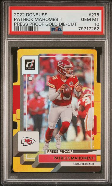 🔥Pop Only 3!! 2022 *GOLD* Die Cut #d/25 Patrick Mahomes PSA 10 GEM MINT