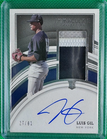 2022 Immaculate Luis Gil #114 Rookie Patch Auto New York Yankees