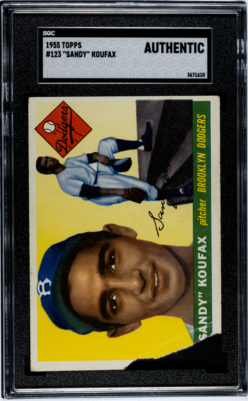 1955 Topps #123 Sandy Koufax Rookie Card SGC Authentic Sharp Except For Missing Corner