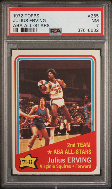 1972 Topps #255 Julius Erving PSA 7 ABA All-Star Rookie Card
