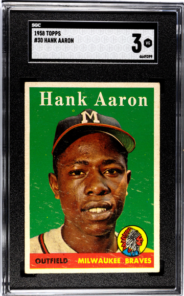 1958 Topps #30 Hank Aaron SGC 3 HOF Milwaukee Braves