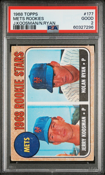 1968 Topps #177 Nolan Ryan PSA 2 Rookie Card Jerry Koosman New York Mets