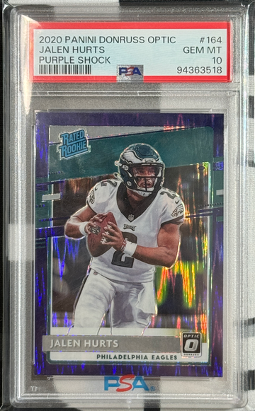 2020 optic purple shock Jalen hurts PSA 10
