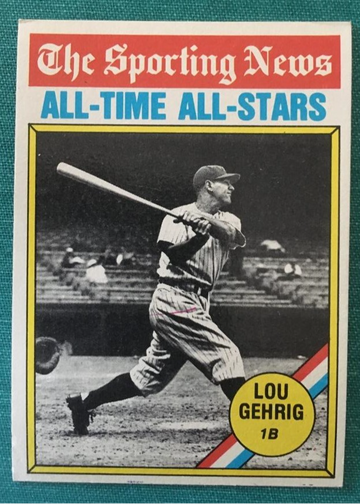 1976 Topps card #341, Lou Gehrig, The Sporting News
