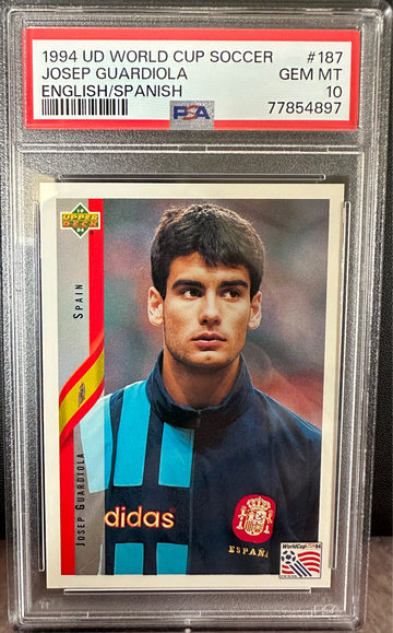 1994 Upper Deck World Cup Soccer Josep “Pep” Guardiola #187 PSA Gem Mint 10