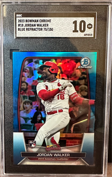 2023 Jordan Walker True Blue 75/150 Bowman Chrome RC Rookie SGC 10 Cardinals 