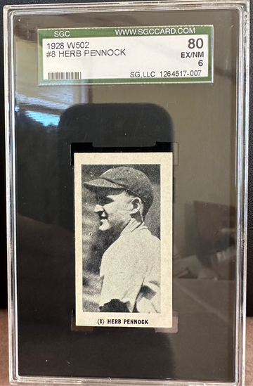 1928 W502 HERB PENNOCK #8 New York Yankees HOF World Series SGC EX/NM 6