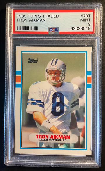 1989 Topps Traded Troy Aikman PSA 9 MINT Rookie