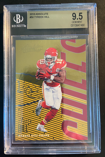 2018 Absolute Tyreek Hill Gold Spectrum BGS 9.5 GEM MINT