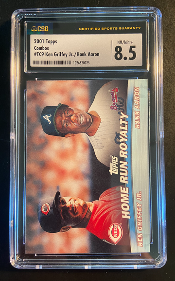 2001 Topps Combos Hank Aaron & Ken Griffey Jr Graded HOF