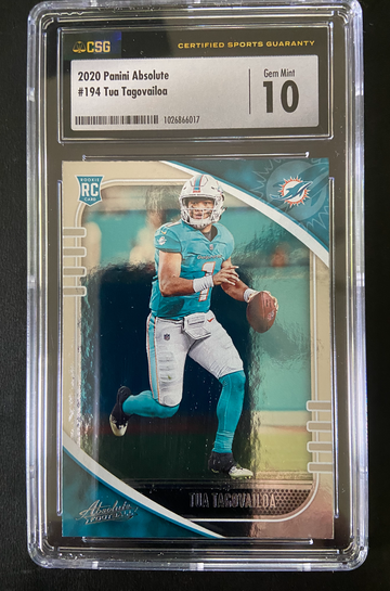 2020 Panini Absolute Tua Tagovailoa ROOKIE CSG 10 GEM MINT!