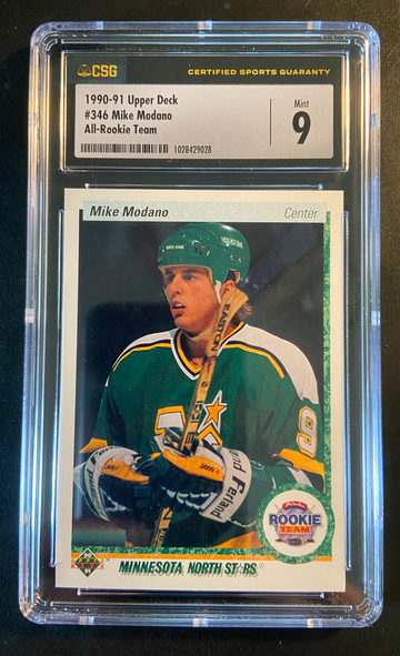 1990-91 Upper Deck Mike Modano Graded MINT All Rookie Team Low POP!