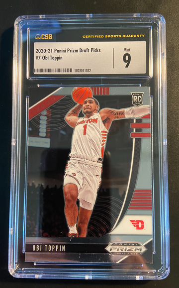 2020-21 Panini Prizm Draft Picks ROOKIE Obi Toppin Graded MINT