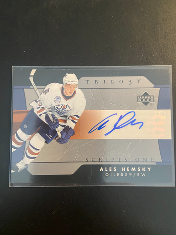 2005-06 Upper Deck Trilogy Scripts One Auto Ales Hemsky