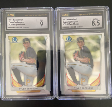 2014 Bowman Draft Picks Top Prospects Tyler Glasnow LOT of 2 