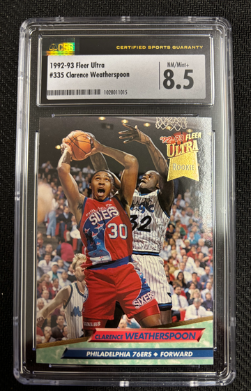 1992-93 Fleer Ultra #336 Clarence Weatherspoon RC w/ Shaquille O'Neal RC