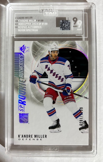 2020-21 SP Rookie Authentics Silver K'Andre Miller TAG MINT 9