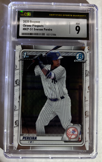 2020 Bowman Chrome Prospects Everson Pereira MINT 9