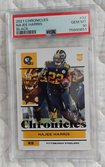 2021 Chronicles #92 Najee Harris Black /25 PSA Gem Mint 10