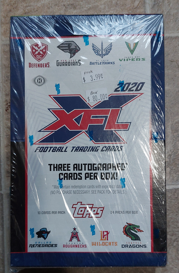 2020 Topps XFL Football Trading Cards Sealed Hobby Box