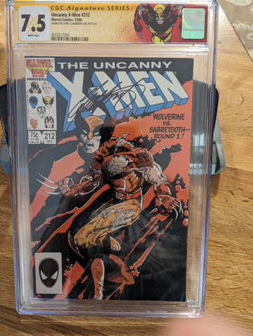 CGC Signature Series X-Men #212 CGC 7.5 Signed Chris Claremont