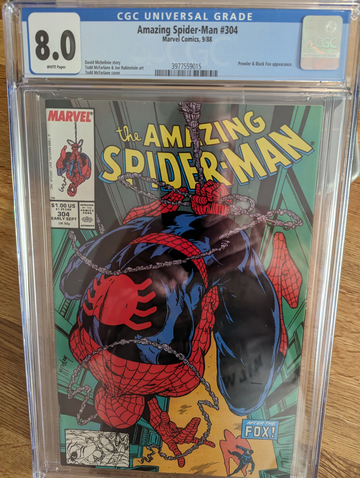 1988 Marvel Amazing Spider-Man #304 CGC 8.0 Todd McFarlane Cover & Art