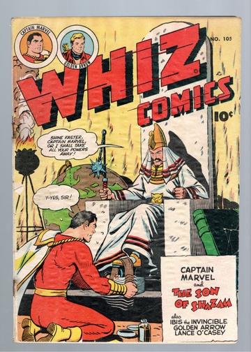 1949 American Publishing Whiz Comic #105 Captain Marvel & Golden Arrow VG++