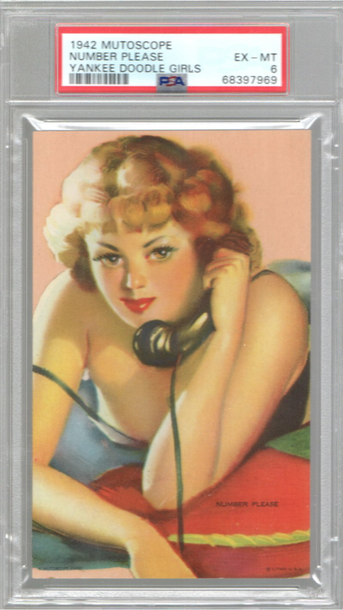 1945 Mutoscope Artist Pinups Visibility Zero With Black Box PSA EX-MT 6