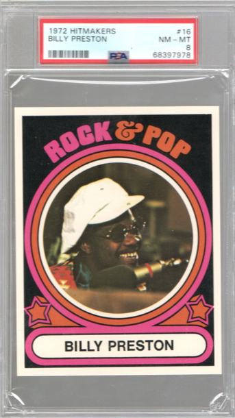 1972 Hitmakers Non Sport Card #16 Billy Preston Graded PSA NM-MT 8