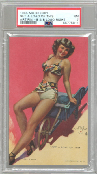1945 Mutoscope Artist Pinups Get A Load B & B Logo Right PSA NM 7