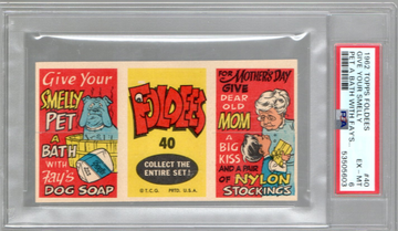1962 Rare Topps Foldees #40 Non Sport Card Graded PSA EX-MT 6 Highest/Only