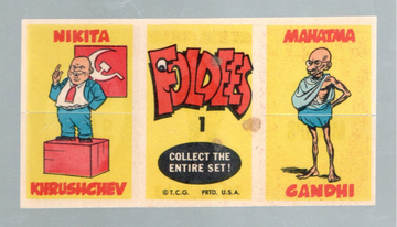 1962 Rare Topps Foldees #1 Non Sport Card  Ghandi