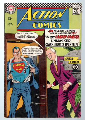 1969 DC Action Comics # 345 12 Cent Superman Candid Camera VF-