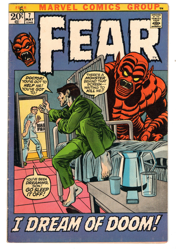 1971 Marvel Comic Book FEAR #7 Mid Grade F+ Kirby Art