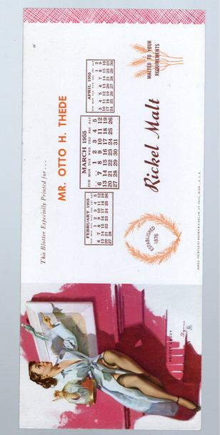 1955 Non Sport Ink/Business Blotter Mutoscope Gil Elvgren "Pretty Cagey"