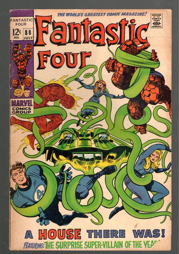 1968 Marvel Fantastic Four Comic Book #88 Beautiful BUT miss bottom corner