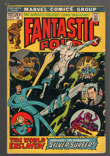 1972 Marvel Fantastic Four Comic Book # 123 Silver Surfer/Galactis F+