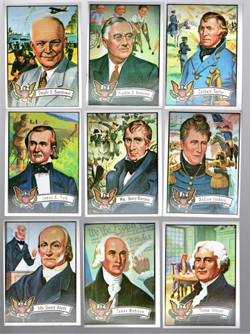 1972 Topps U. S. Presidents Non Sports Cards lot of 27 Each 25 Diff